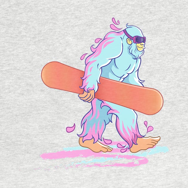 Yeti Goes Snowboarding by makarxart